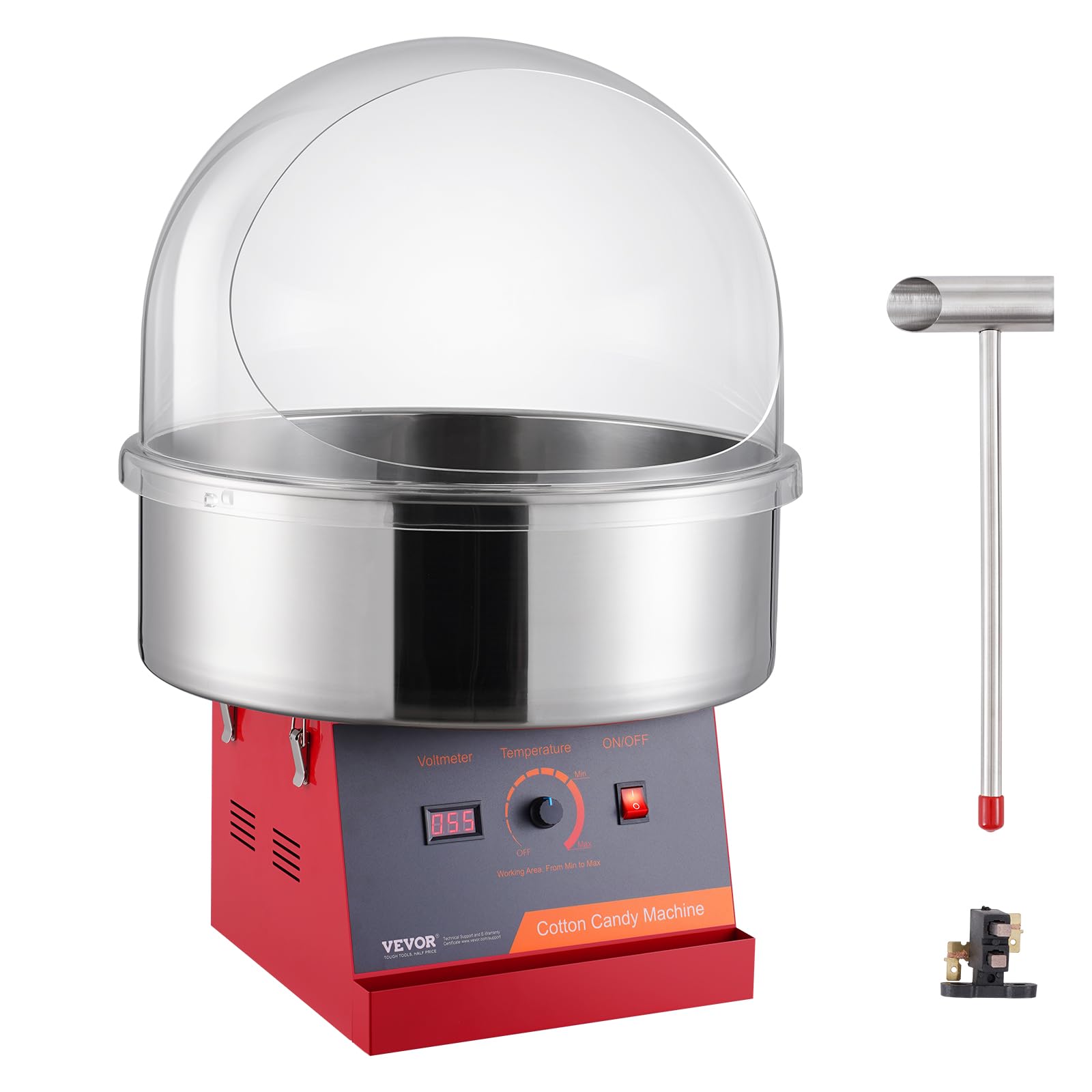 Foto 1 | Máquina De Algodón De Azúcar Vevor Commercial 1000w Eléctrica Roja - Venta Internacional.