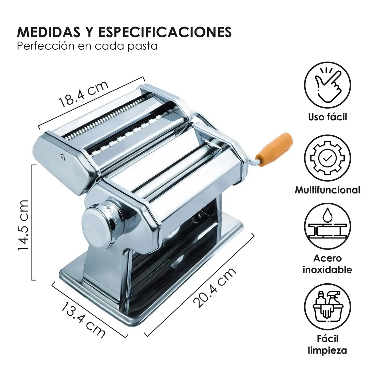 Foto 4 | Máquina Para Hacer Pasta Belug  Fresca En Casa Cocina Restaurante Plateado