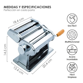 Foto 4 | Máquina Para Hacer Pasta Belug Fresca En Casa Cocina Restaurante Plateado