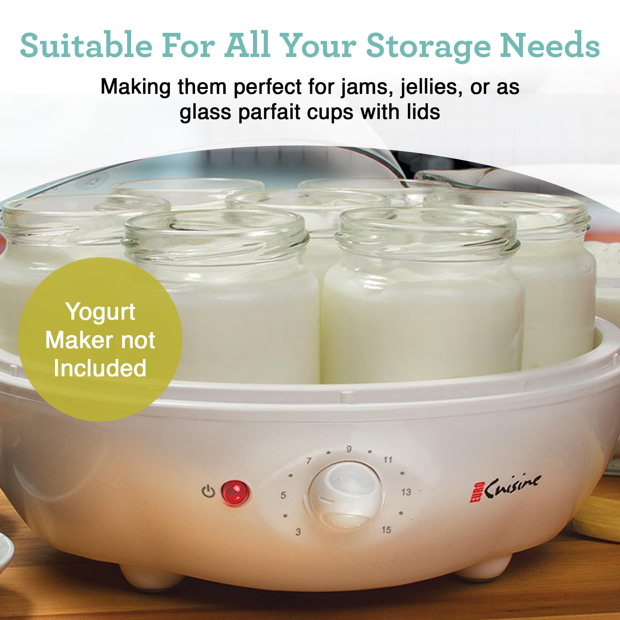 Foto 7 | Set De 8 Tarros De Cristal Para Máquina De Yogur Euro Cuisine - Venta Internacional.
