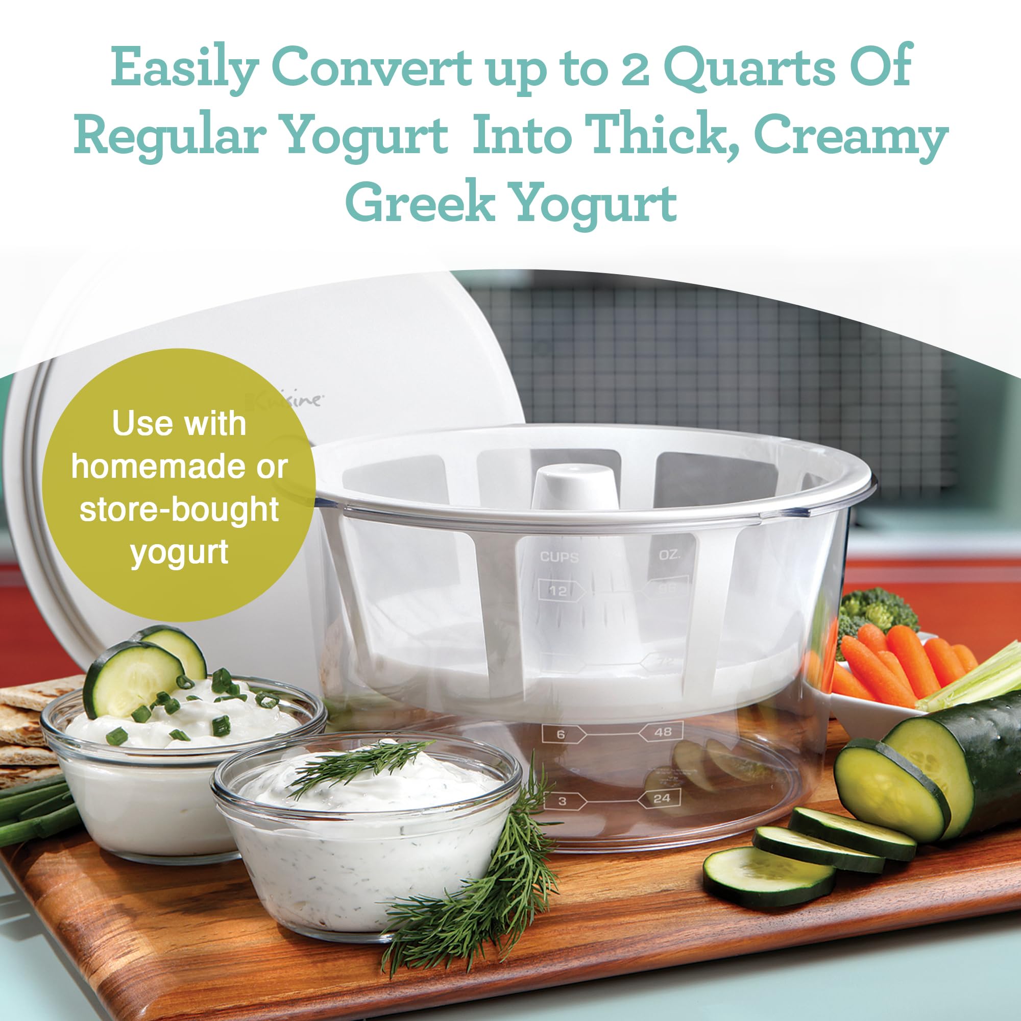 Foto 3 pulgar | Máquina Para Hacer Yogur Griego Euro Cuisine Gy50 Con Cesta Coladora - Venta Internacional.