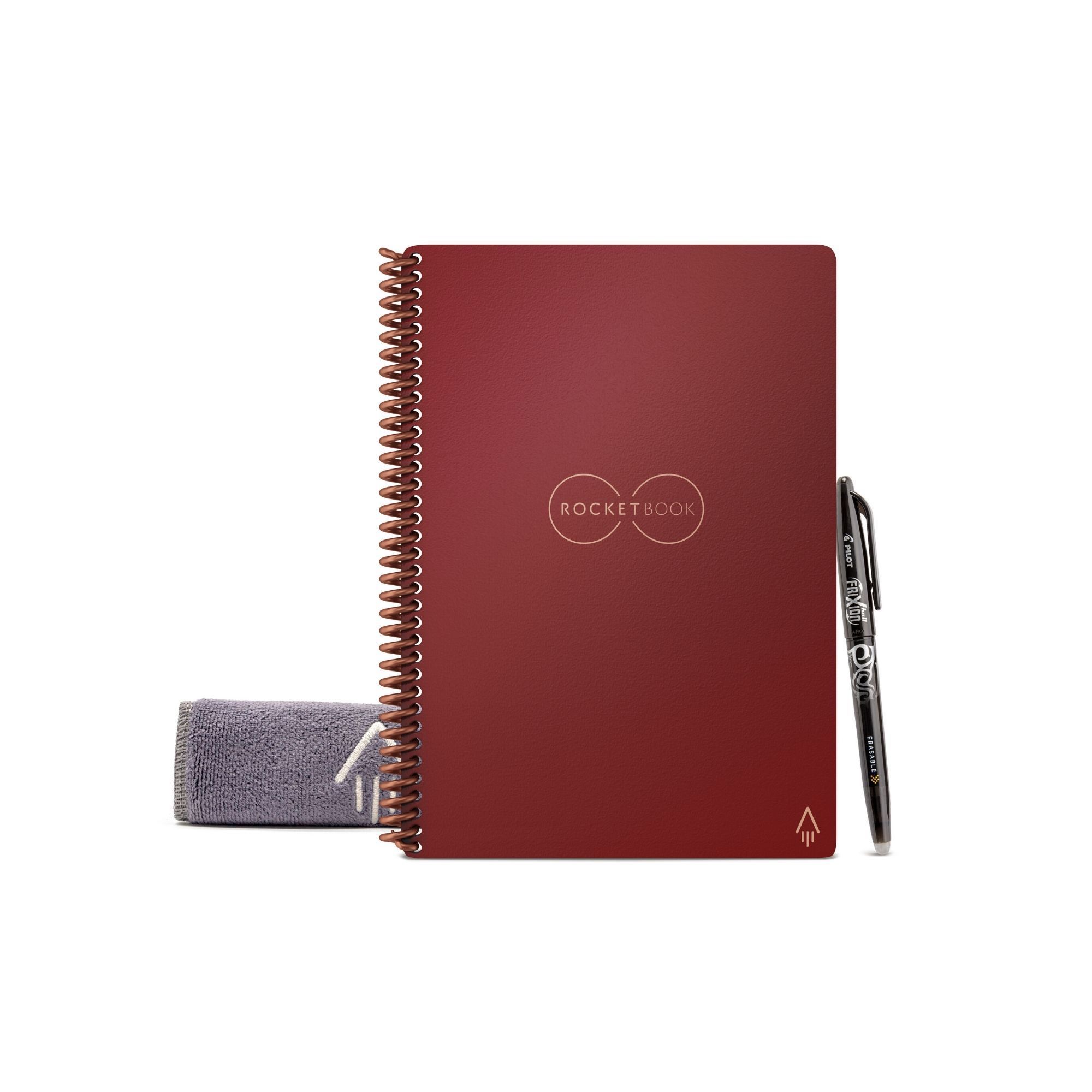 Cuaderno Inteligente Rocketbook Core Ejecutivo color Rojo Patrón de Cuadrícula Reutilizable