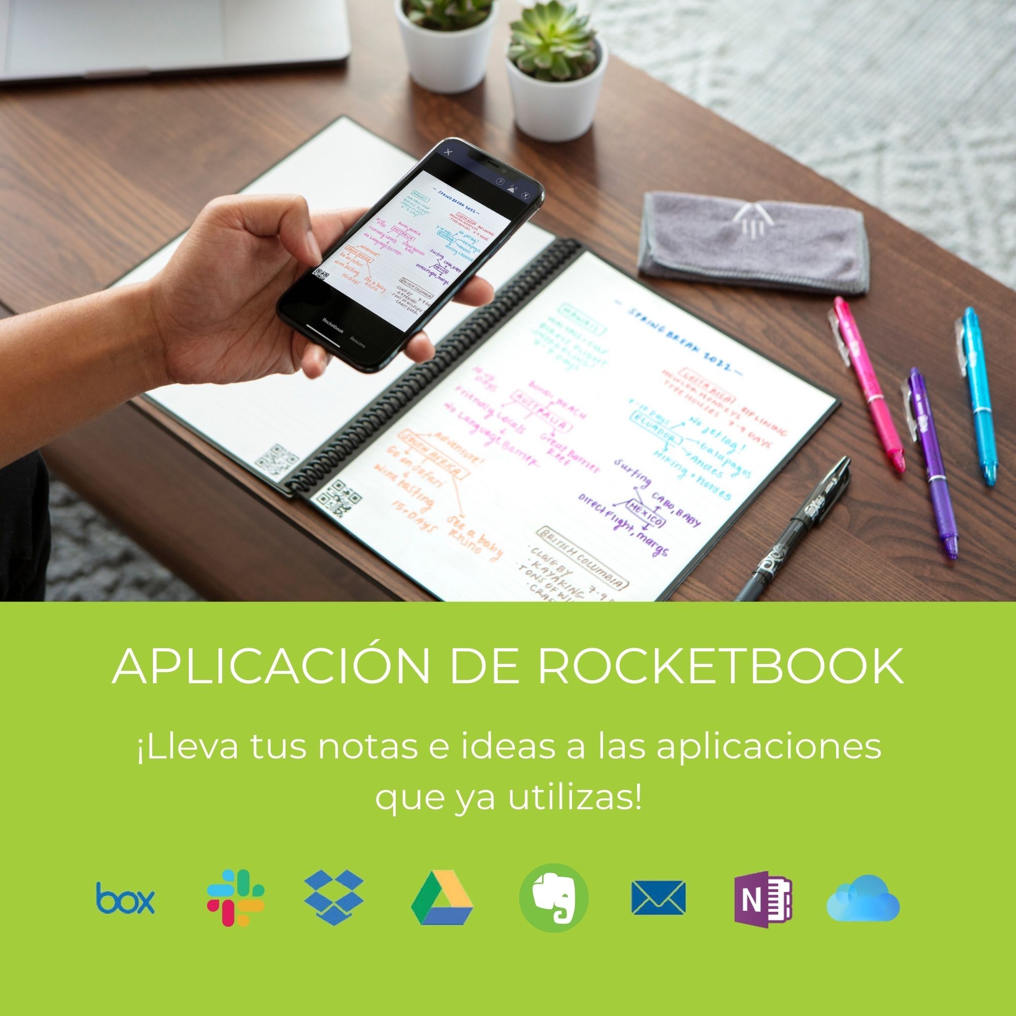 Foto 2 | Cuaderno Inteligente Rocketbook Core Carta color Azul Patrón de Cuadrícula Reutilizable