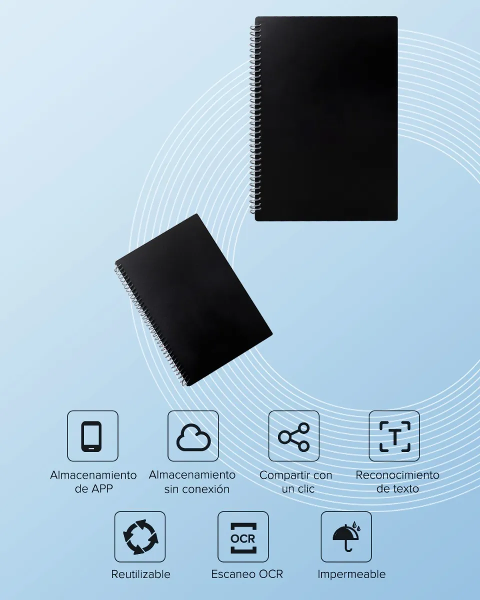 Foto 4 pulgar | Cuaderno Inteligente Malubero color Negro Reutilizable