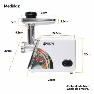 Foto 4 | Molino de Carne Eléctrico Sokany SK312 Acero Inoxidable Picador Embutidor 2500W Incluye Accesorios