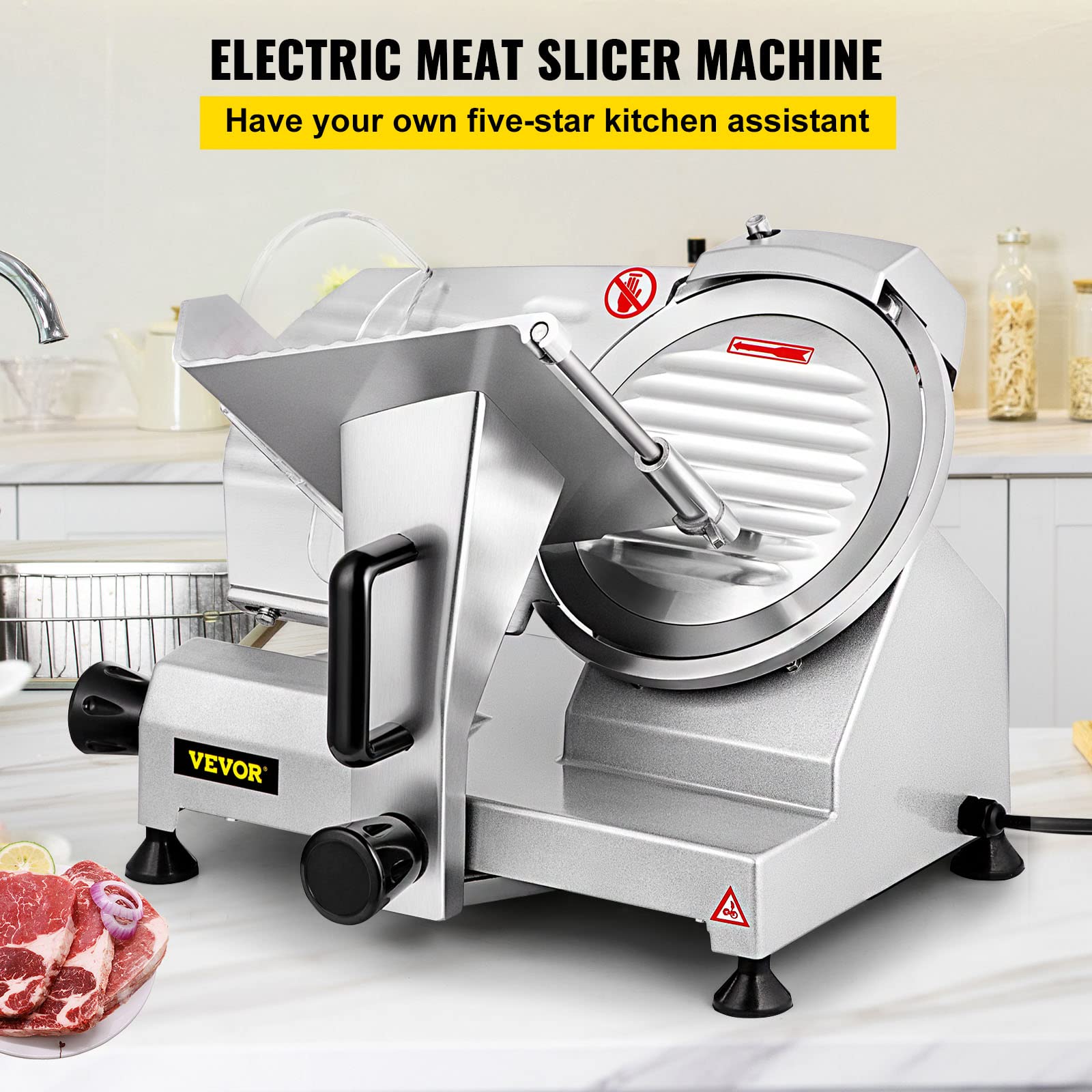 Foto 2 | Cortadora De Carne Vevor Commercial, 200 W, Eléctrica, 0-12 Mm De Grosor - Venta Internacional.