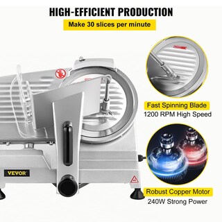 Foto 3 | Cortadora De Carne Vevor Commercial, 200 W, Eléctrica, 0-12 Mm De Grosor - Venta Internacional.