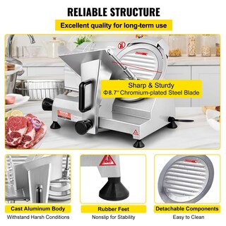 Foto 5 | Cortadora De Carne Vevor Commercial, 200 W, Eléctrica, 0-12 Mm De Grosor - Venta Internacional.