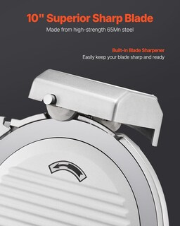 Foto 5 | Cortadora De Carne Vevor Commercial, 10 Pulgadas, Eléctrica, 180 W, 65 Mm - Venta Internacional.