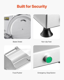 Foto 7 | Cortadora De Carne Vevor Commercial, 10 Pulgadas, Eléctrica, 180 W, 65 Mm - Venta Internacional.