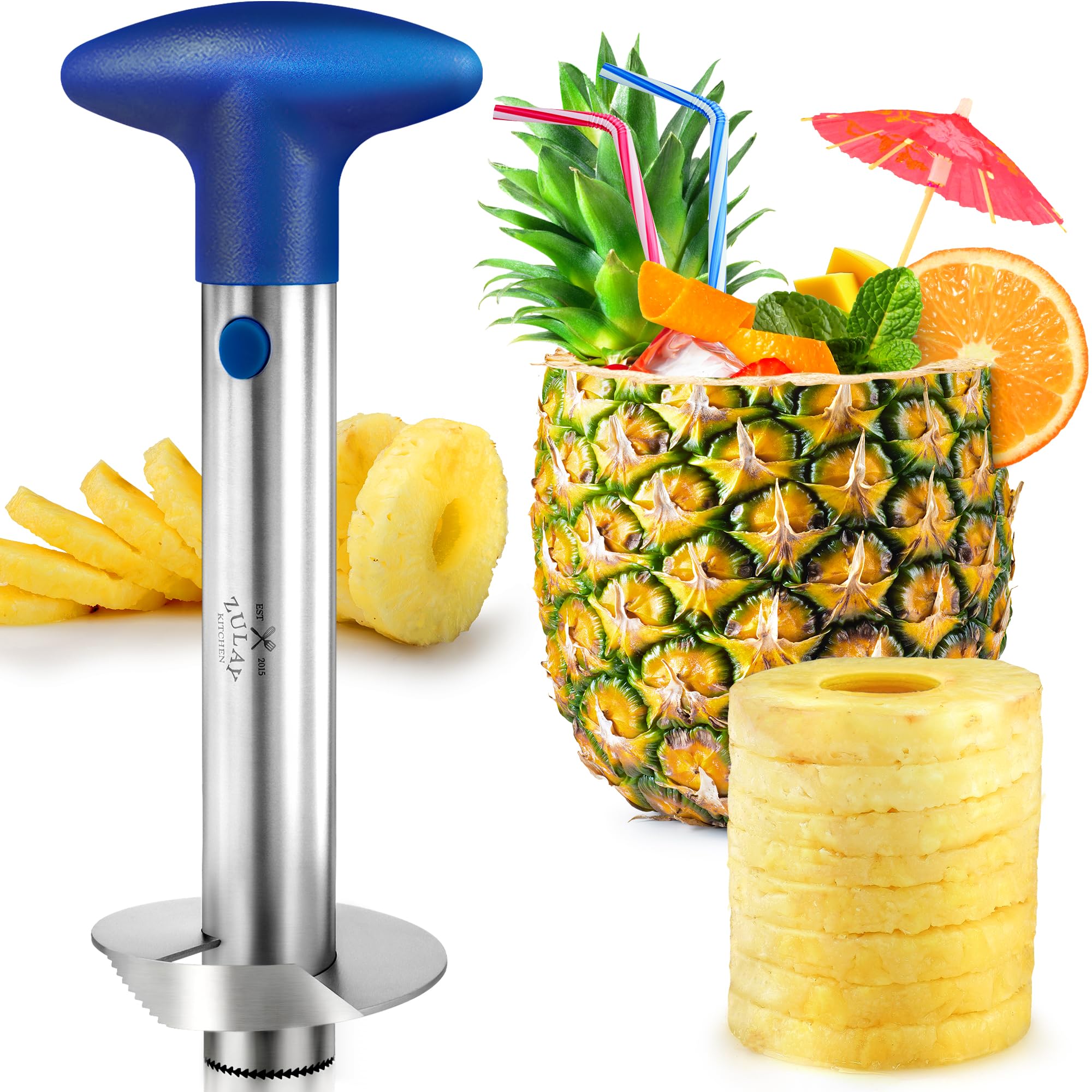 Descorazonador Y Rebanador De Piña Zulay Kitchen De Acero Inoxidable - Venta Internacional.