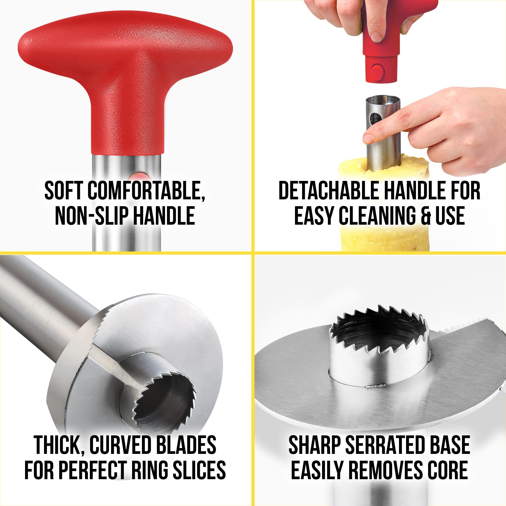 Foto 4 pulgar | Descorazonador Y Rebanador De Piña Zulay Kitchen De Acero Inoxidable - Venta Internacional.