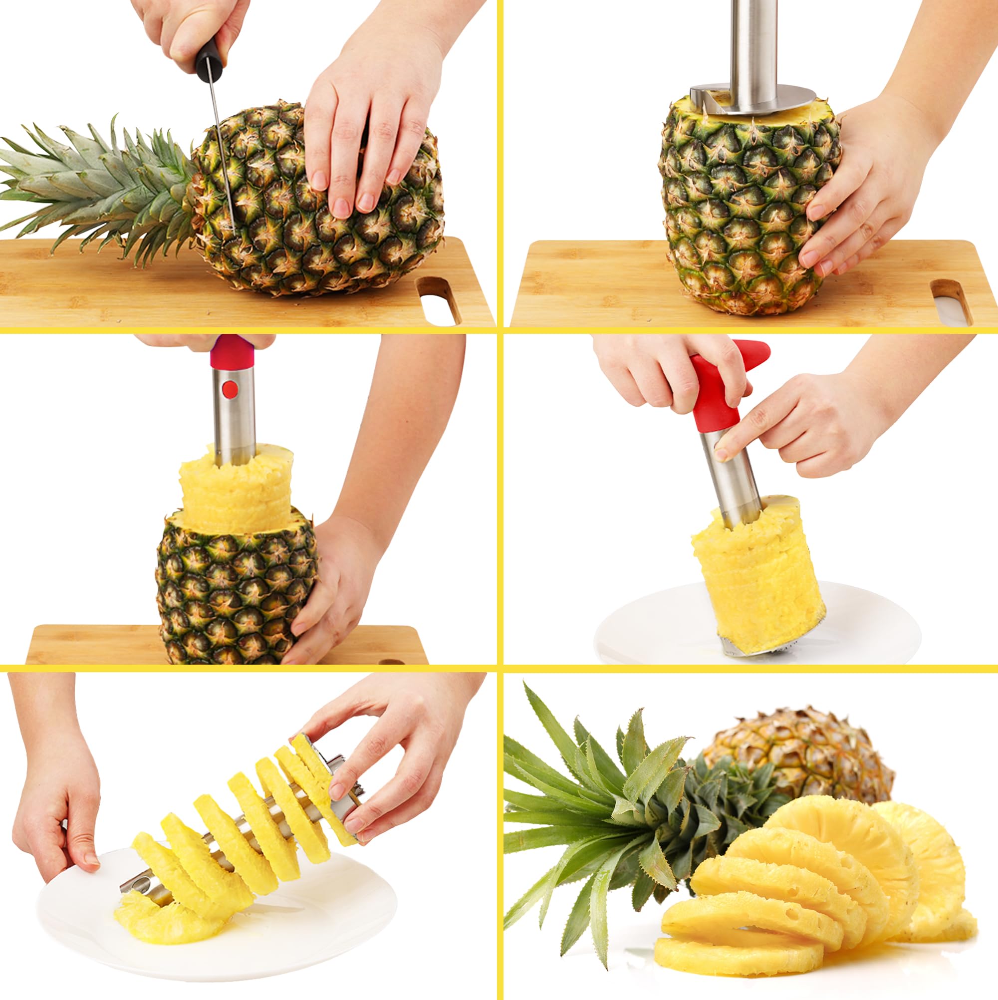 Foto 5 | Descorazonador Y Rebanador De Piña Zulay Kitchen De Acero Inoxidable - Venta Internacional.