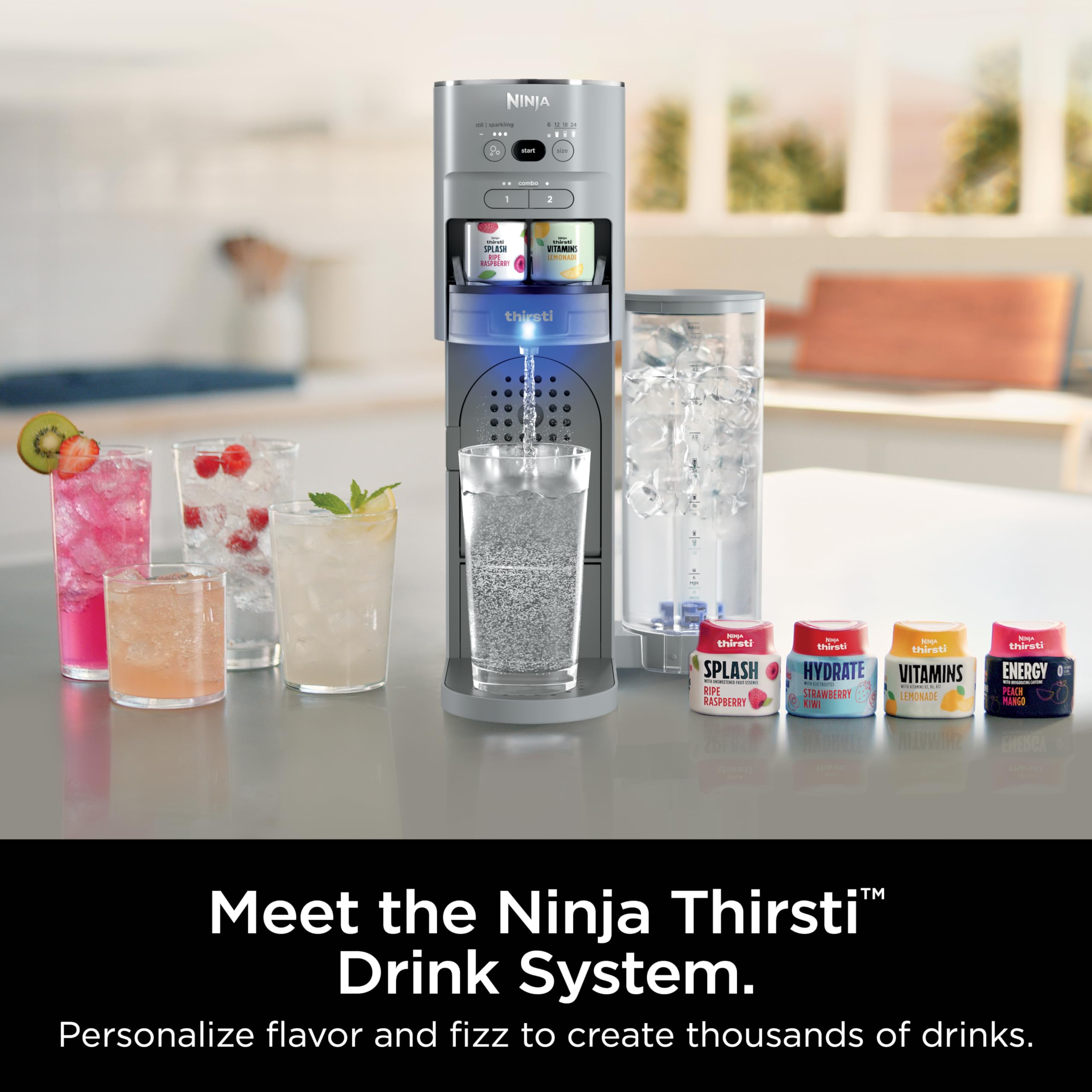 Foto 3 pulgar | Máquina para Hacer Refrescos Ninja Thirsti De Drink System con Cilindro De Co2 De 60 L Gris - Venta Internacional