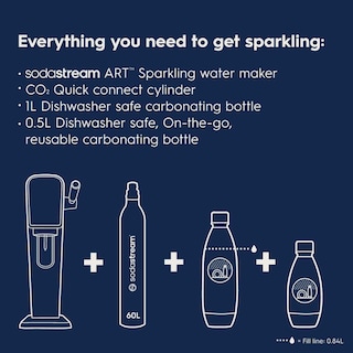 Foto 3 | Máquina Para Hacer Agua Con Gas Sodastream Art Con Cilindro De Co2 Y Botellas - Venta Internacional.