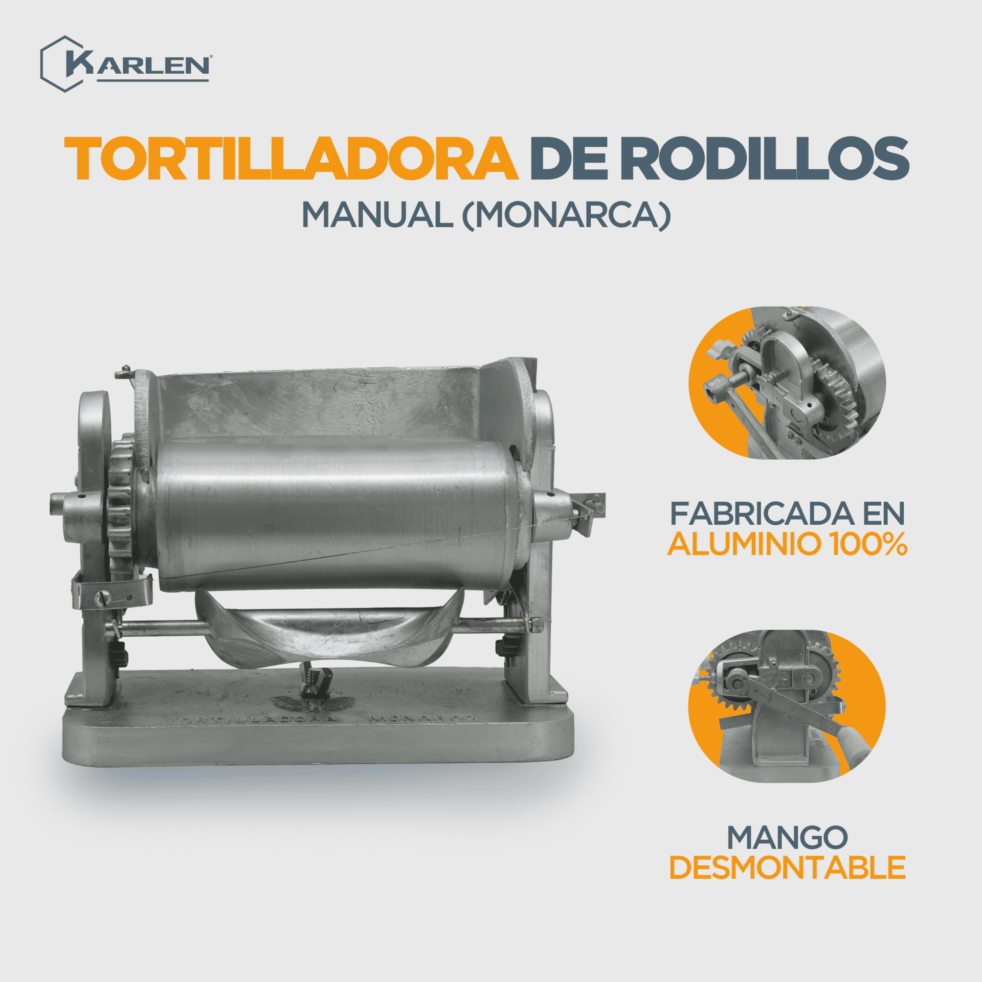 Foto 4 pulgar | Maquina Manual para Tortillas de Maíz Karlen 004SM Plateado