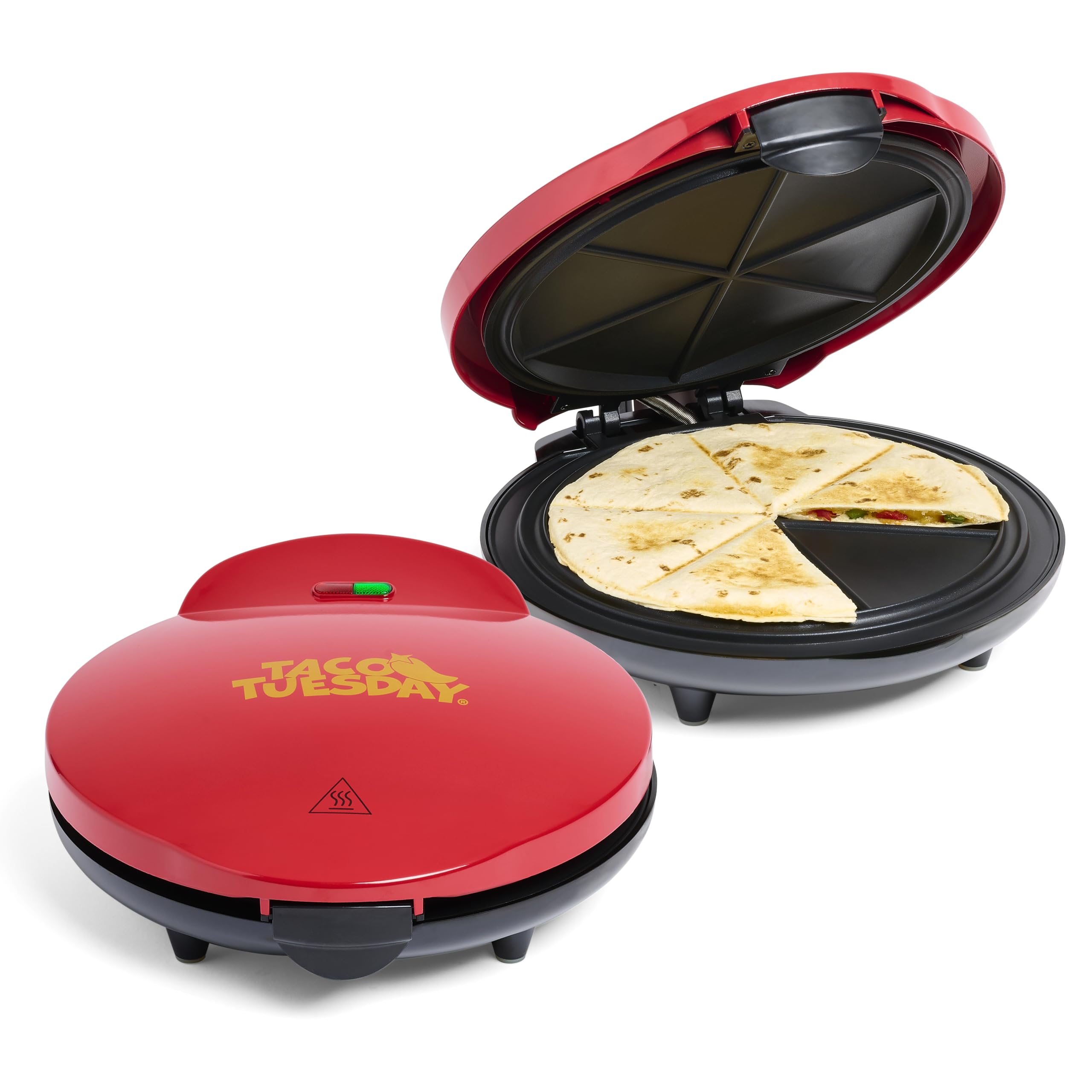 Máquina para Hacer Quesadillas Nostalgia Taco Tuesday Deluxe 25 cm Roja - Venta Internacional