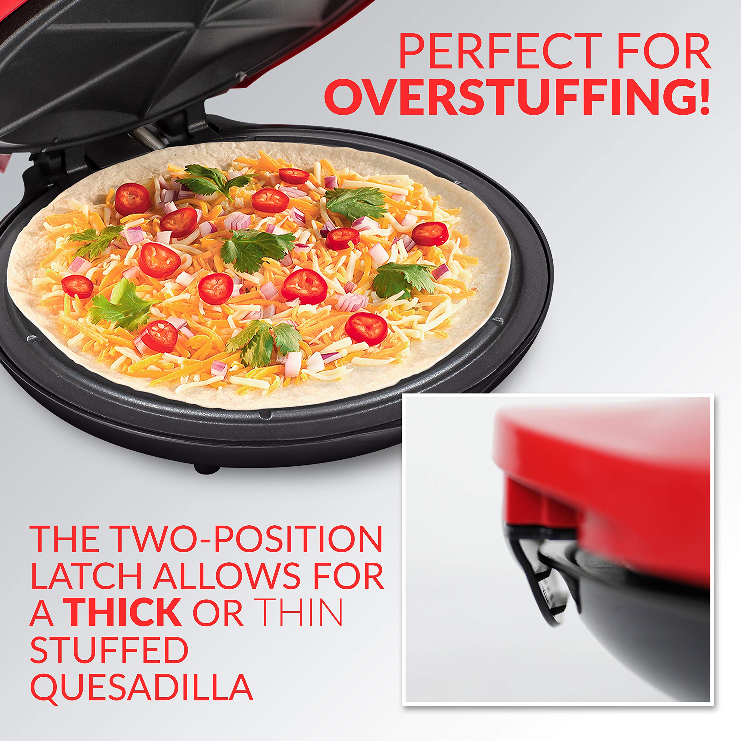 Foto 3 | Máquina para Hacer Quesadillas Nostalgia Taco Tuesday Deluxe 25 cm Roja - Venta Internacional