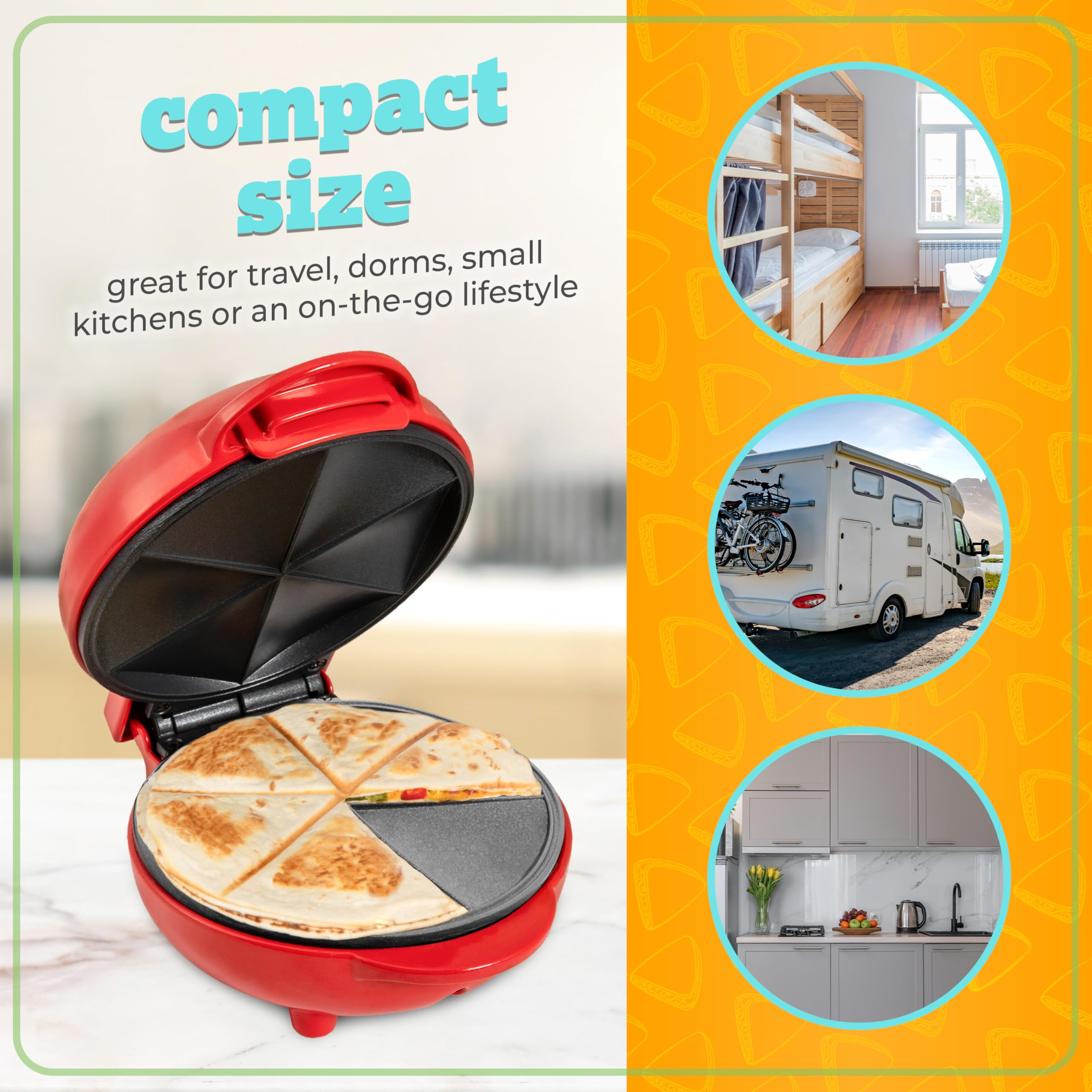 Foto 6 pulgar | Quesadilla Maker Nostalgia Taco Tuesday, 6 Cuñas, Color Rojo - Venta Internacional.