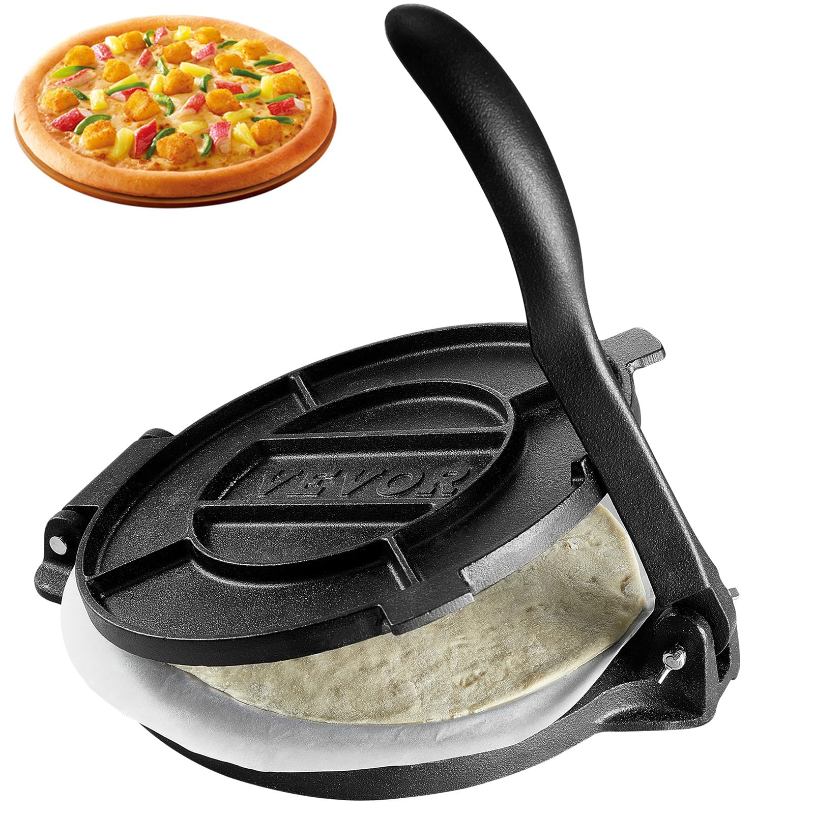 Foto 2 pulgar | Prensa Para Tortillas Vevor, Hierro Fundido, 10 Pulgadas, Color Plateado - Venta Internacional.