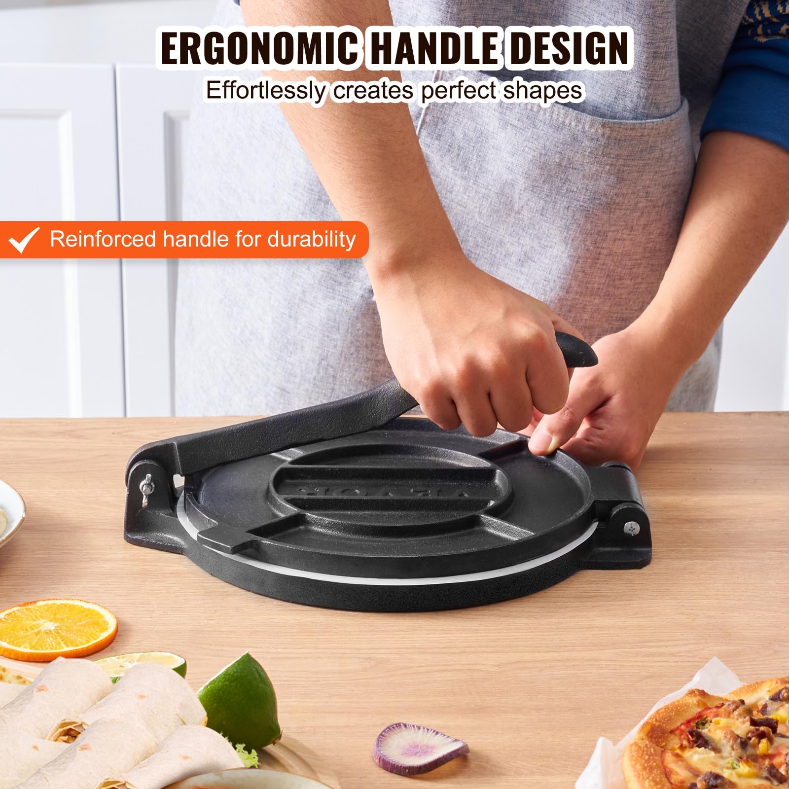 Foto 4 | Prensa Para Tortillas Vevor, Hierro Fundido, 10 Pulgadas, Color Plateado - Venta Internacional.