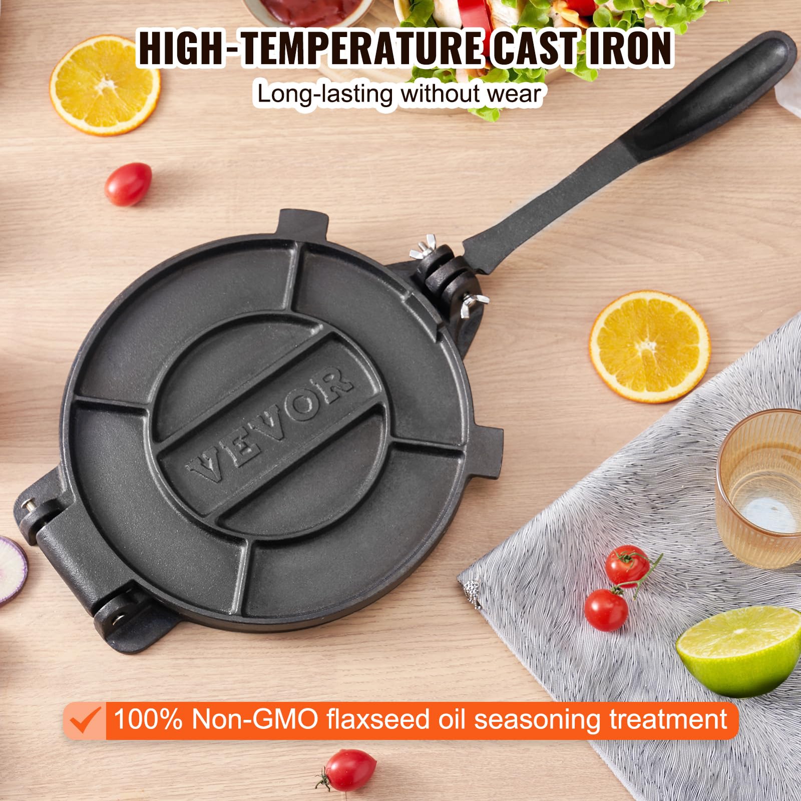 Foto 4 pulgar | Prensa Para Tortillas Vevor De Hierro Fundido De 20 Cm, Muy Resistente, Con Pergamino - Venta Internacional.