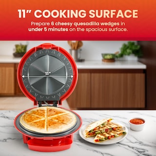 Foto 2 | Máquina Eléctrica Para Hacer Quesadillas Elite Gourmet Eqd-118 6 Cuñas Color Rojo - Venta Internacional.