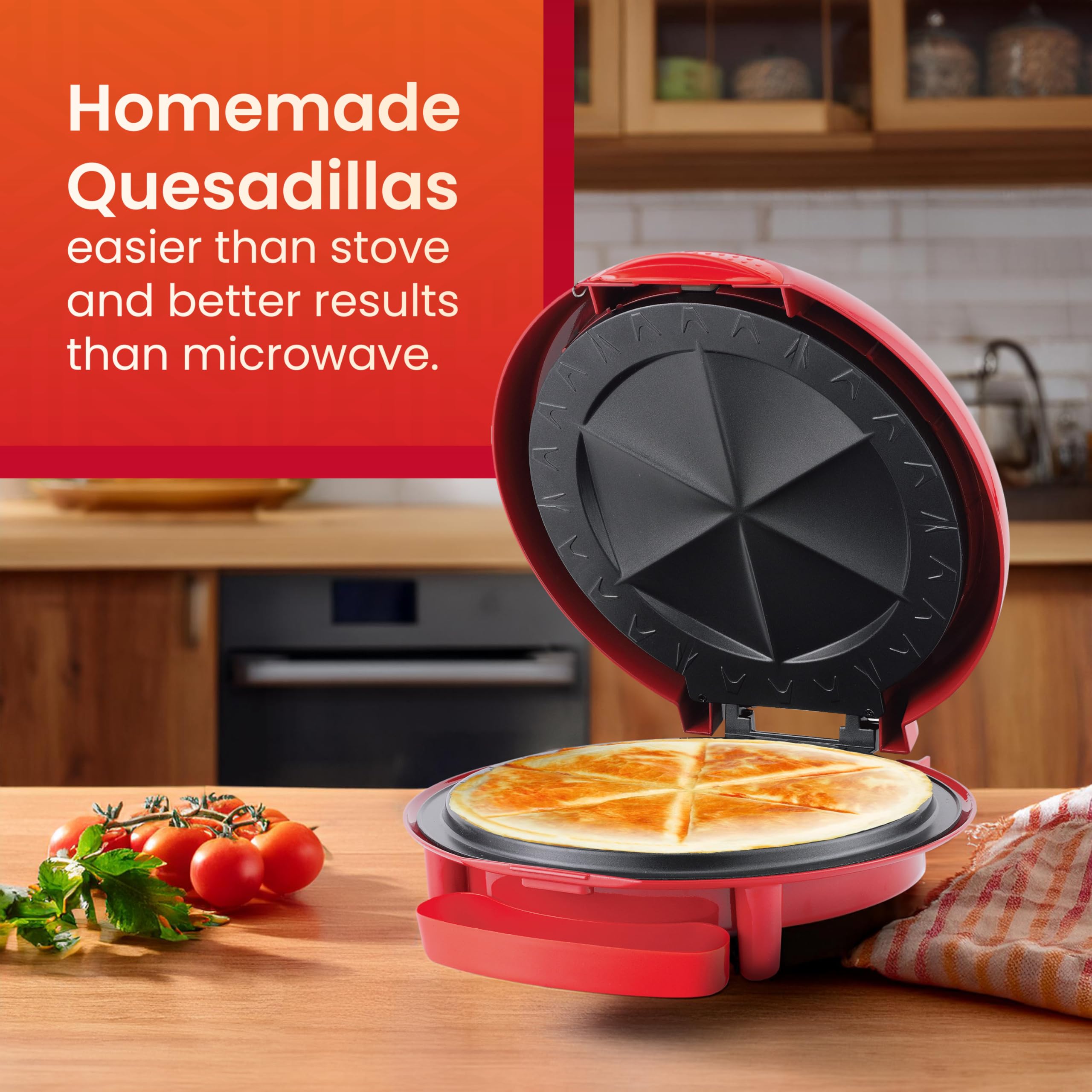 Foto 8 pulgar | Máquina Eléctrica Para Hacer Quesadillas Elite Gourmet Eqd-118  6 Cuñas  Color Rojo - Venta Internacional.