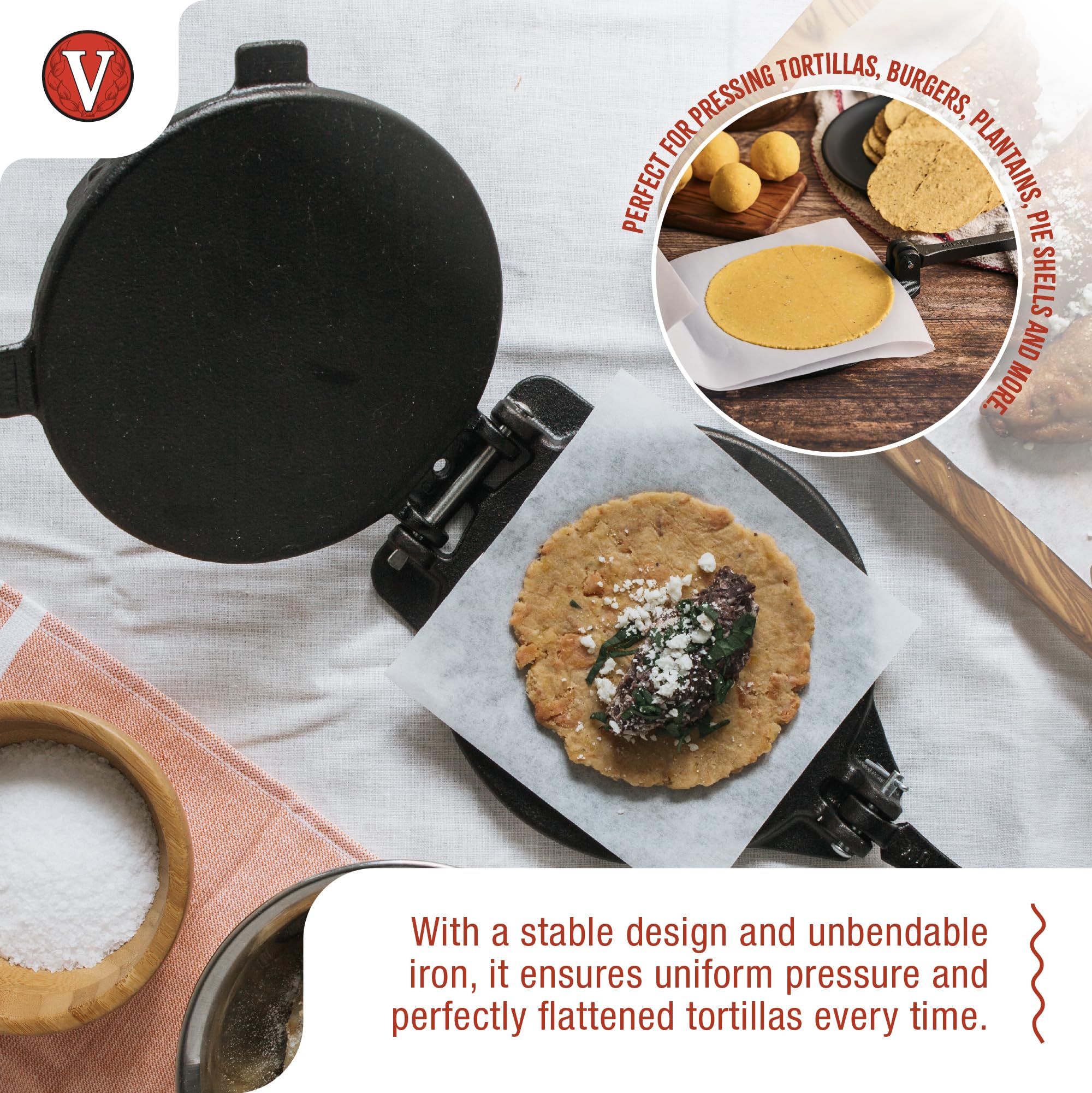 Foto 4 pulgar | Prensa Para Tortillas Victoria De Hierro Fundido De 20 Cm Con Aceite De Linaza Sazonado - Venta Internacional.