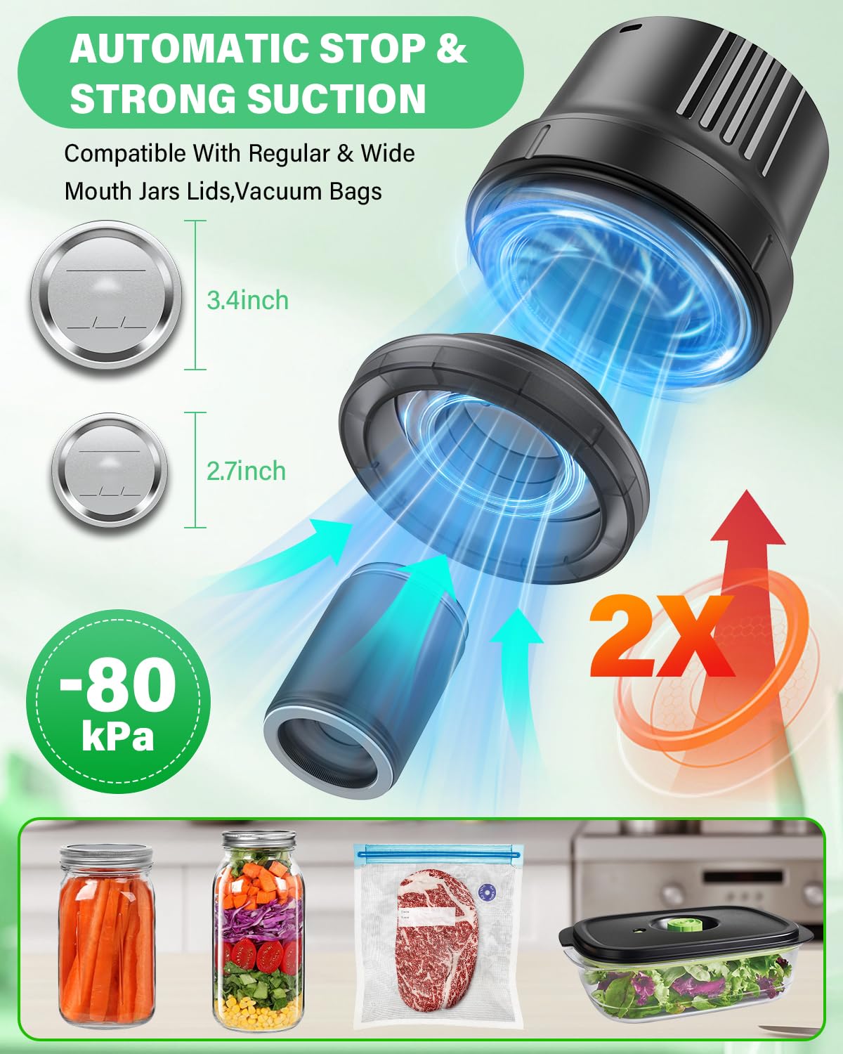 Foto 3 pulgar | Kit 3 En 1 De Sellador Eléctrico Al Vacío Mason Jar Rrofka - Venta Internacional.