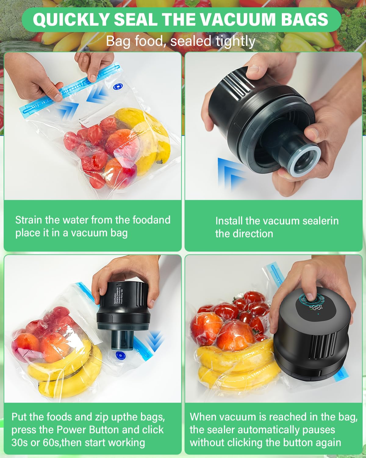 Foto 7 pulgar | Kit 3 En 1 De Sellador Eléctrico Al Vacío Mason Jar Rrofka - Venta Internacional.