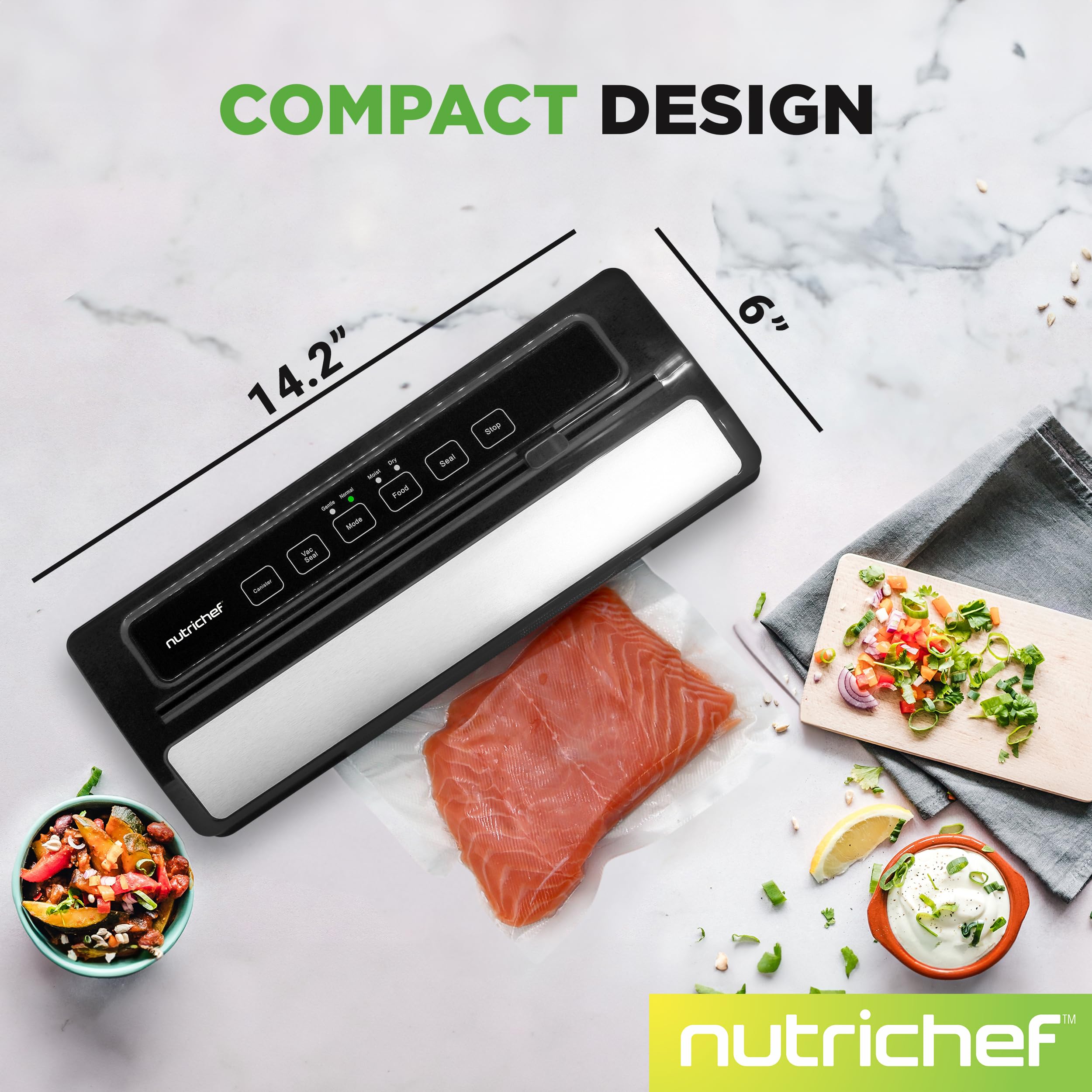 Foto 3 pulgar | Máquina Selladora Al Vacío de Alimentos Nutrichef Acero Inoxidable 110w - Venta Internacional