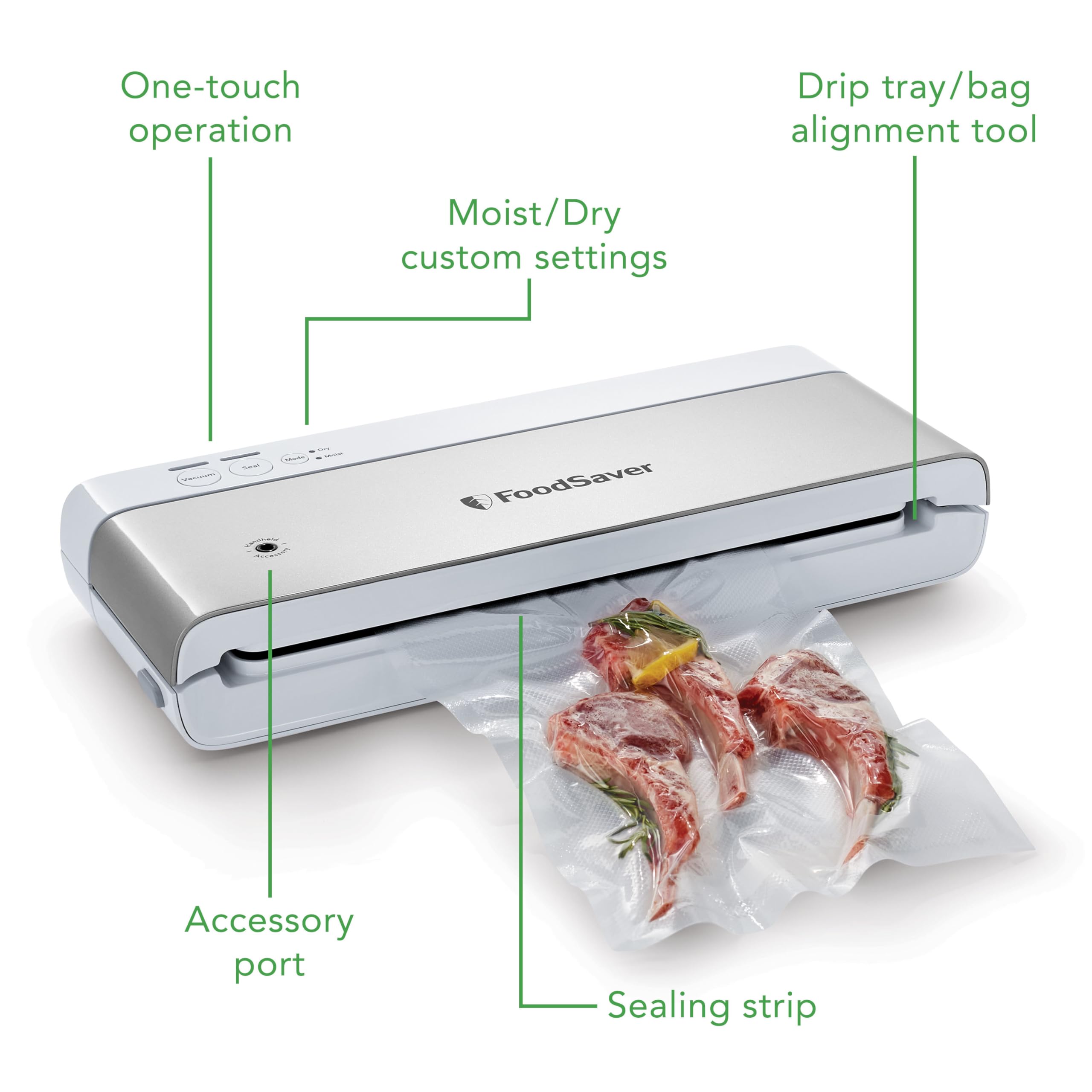 Foto 4 pulgar | Envasadora Al Vacío Foodsaver Compact Con Bolsas Herméticas Y Rollo  Color Blanco - Venta Internacional.