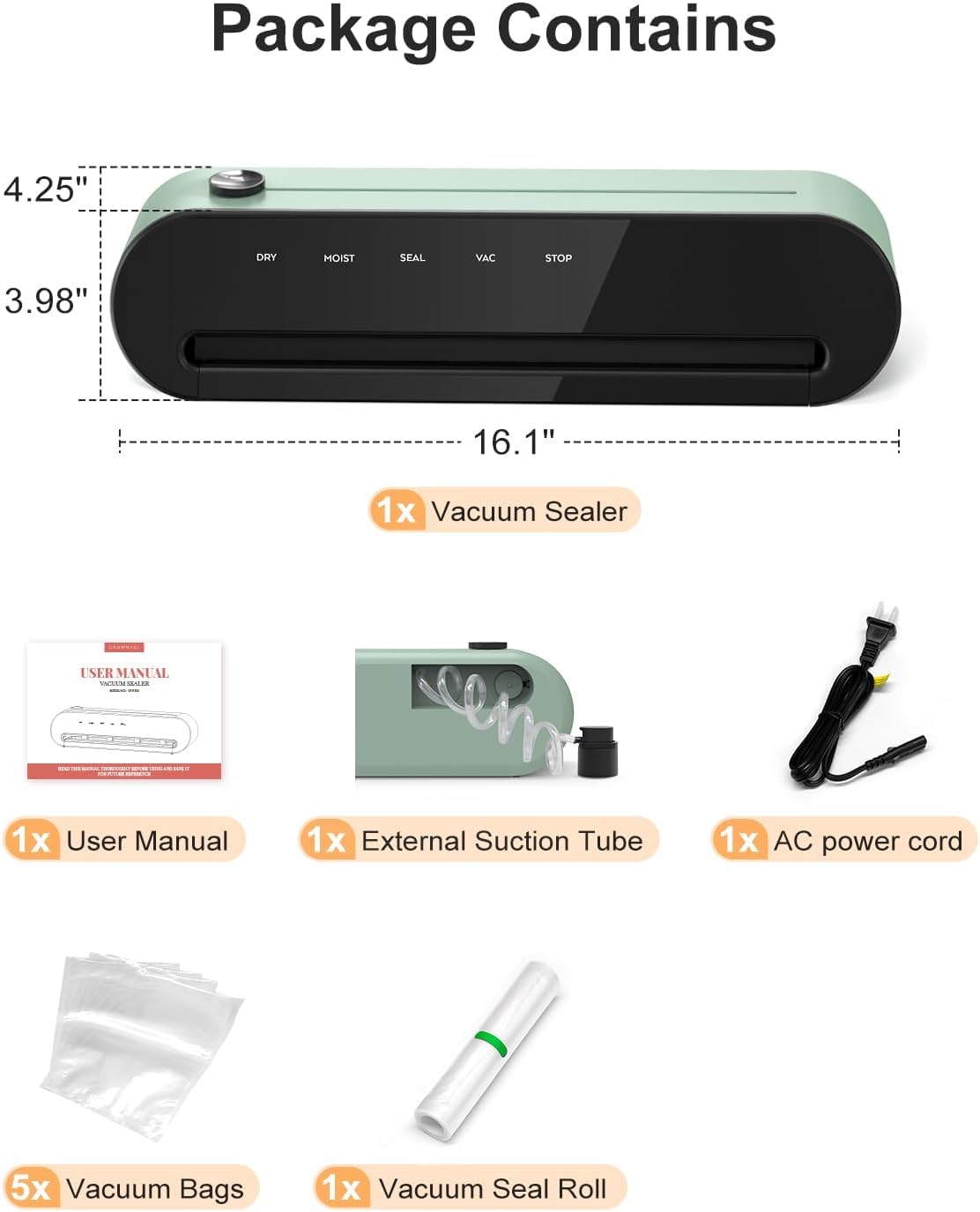 Foto 8 pulgar | Máquina Selladora al Vacío Crownful Cf-vs01 con Modos Seco y Húmedo - Venta Internacional