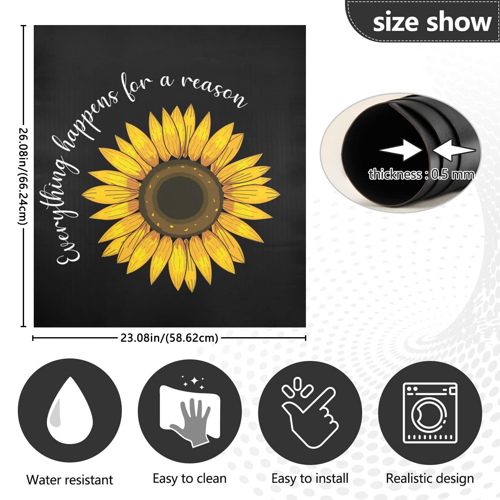 Foto 4 pulgar | Funda Magnética Para Lavavajillas Alaza Girasol Flower Quote 58,42 X 66,04 Cm - Venta Internacional.