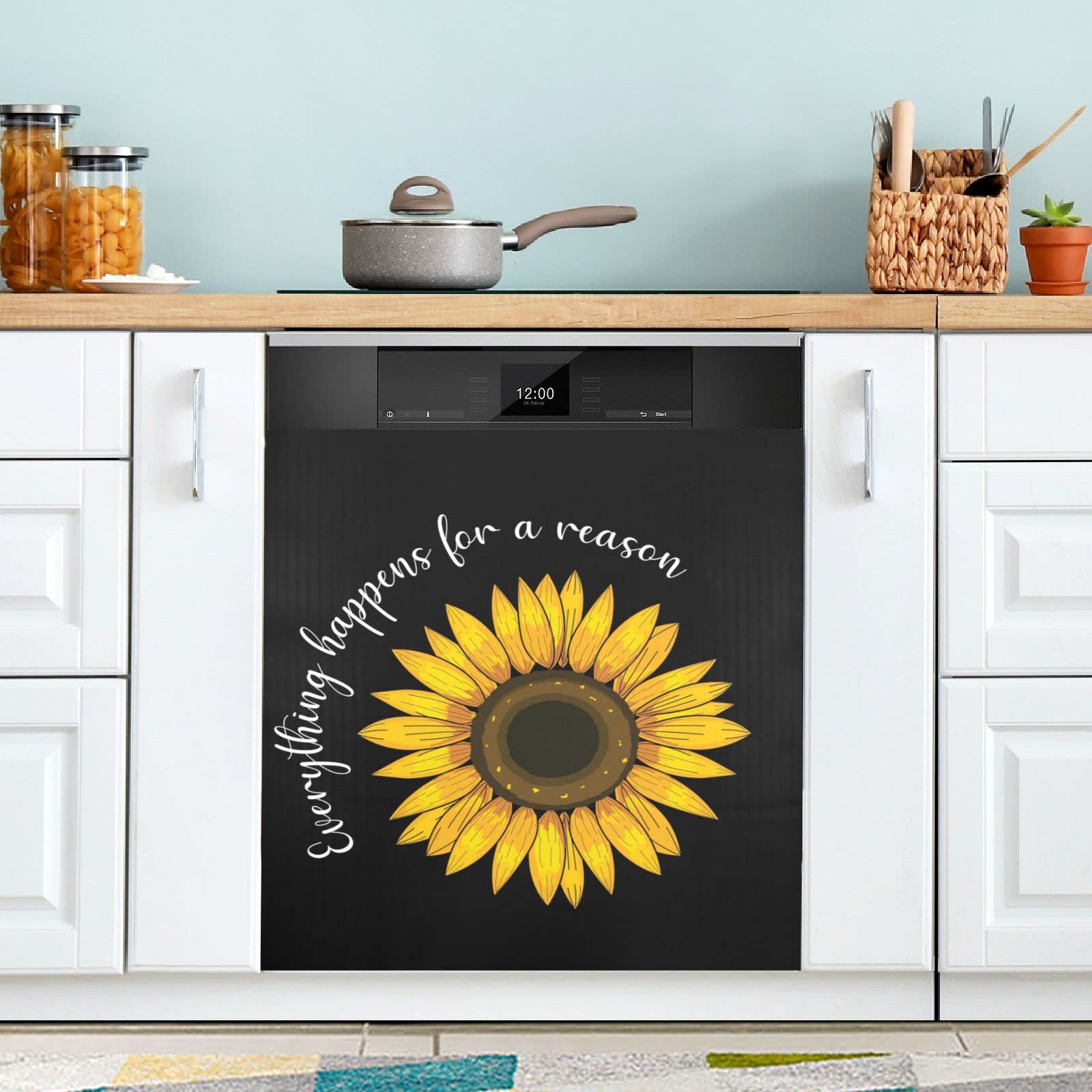 Foto 5 | Funda Magnética Para Lavavajillas Alaza Girasol Flower Quote 58,42 X 66,04 Cm - Venta Internacional.