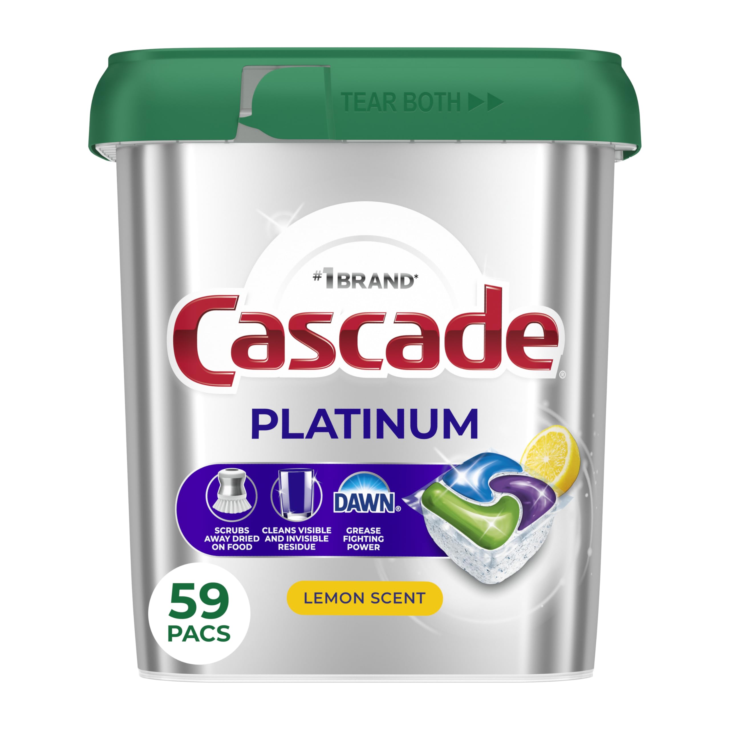 Foto 1 | Vajilla Pods Cascade Platinum Lemon Scent 59 Unidades - Venta Internacional.