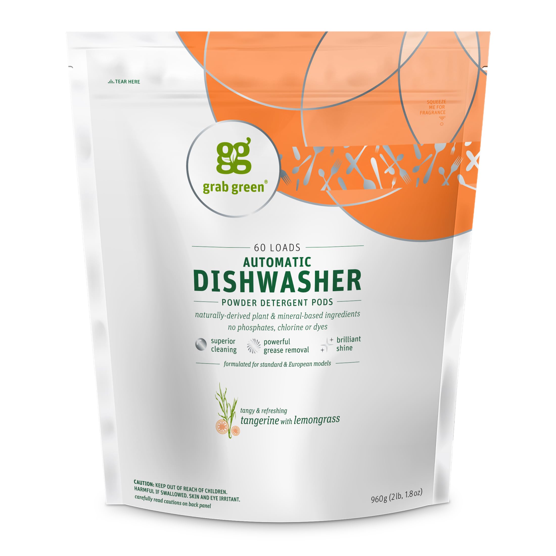 Detergente Para Lavavajillas En Cápsulas Grab Green, 60 Unidades, Mandarina - Venta Internacional.