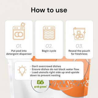 Foto 5 | Detergente Para Lavavajillas En Cápsulas Grab Green, 24 Unidades, Sin Fragancia - Venta Internacional.