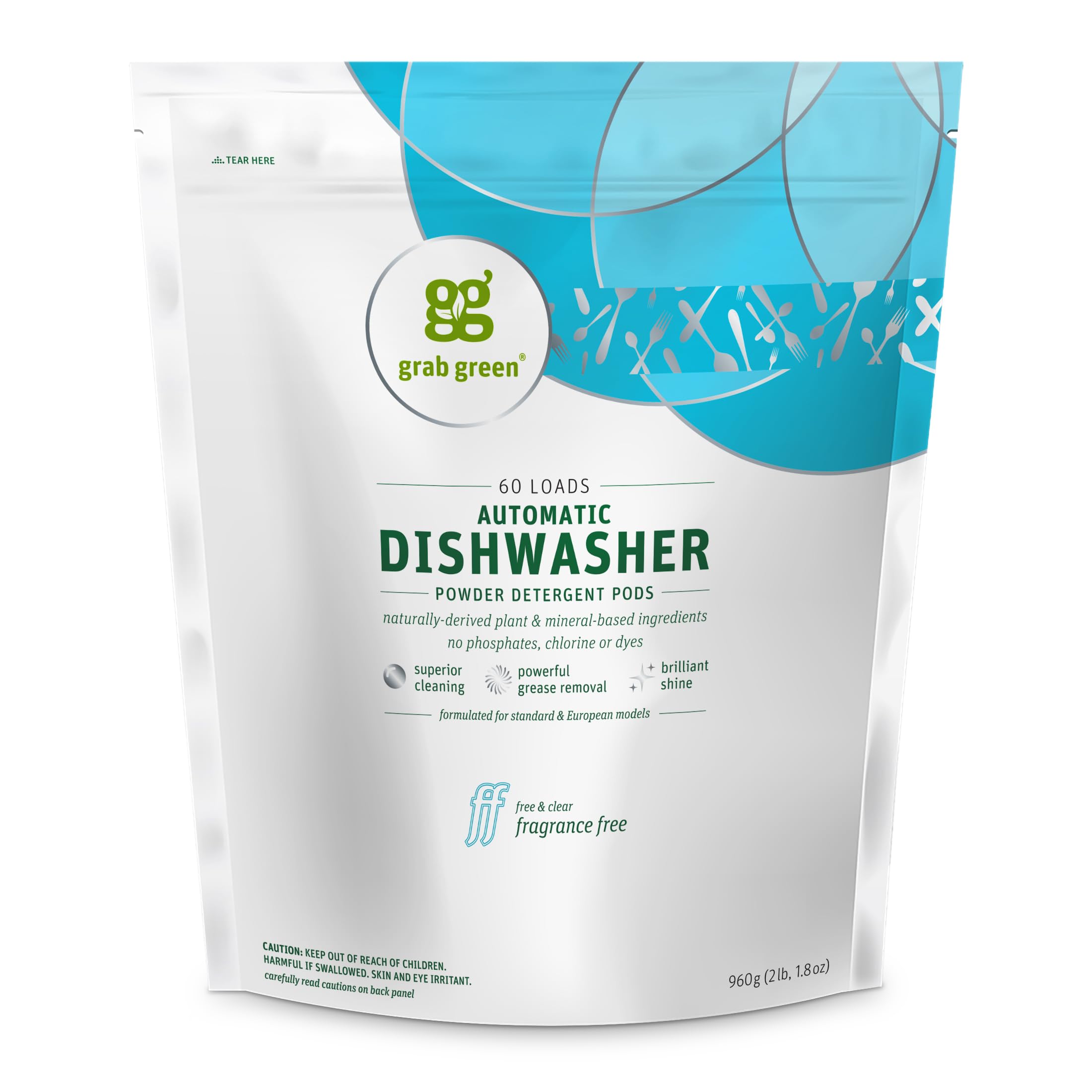 Foto 1 | Detergente Para Lavavajillas En Cápsulas Grab Green, 60 Unidades, Sin Fragancia - Venta Internacional.