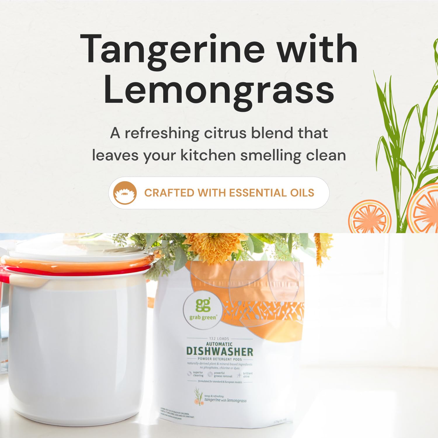 Foto 6 | Detergente Para Lavavajillas En Cápsulas Grab Green, 24 Unidades, Mandarina - Venta Internacional.