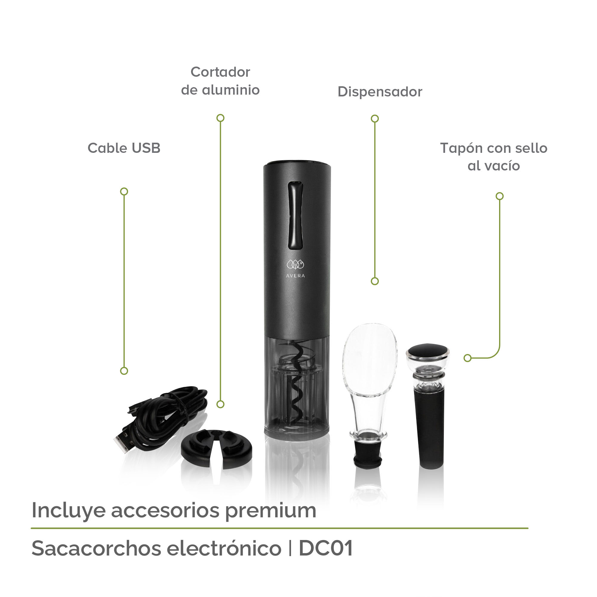 Foto 6 | Combo Cava Enfriadora De 18 Botellas De Vino Y Sacacorchos Eléctrico Avera EV18DC01