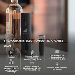 Foto 8 | Combo Cava Enfriadora De 12 Botellas De Vino Y Sacacorchos Eléctrico Avera EV12DC01