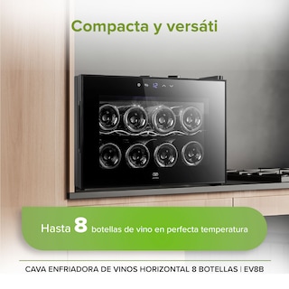 Foto 4 | Cava Enfriadora de Vinos Horizontal Avera EV8B Negra para 8 Botellas
