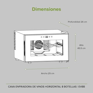 Foto 6 | Cava Enfriadora de Vinos Horizontal Avera EV8B Negra para 8 Botellas