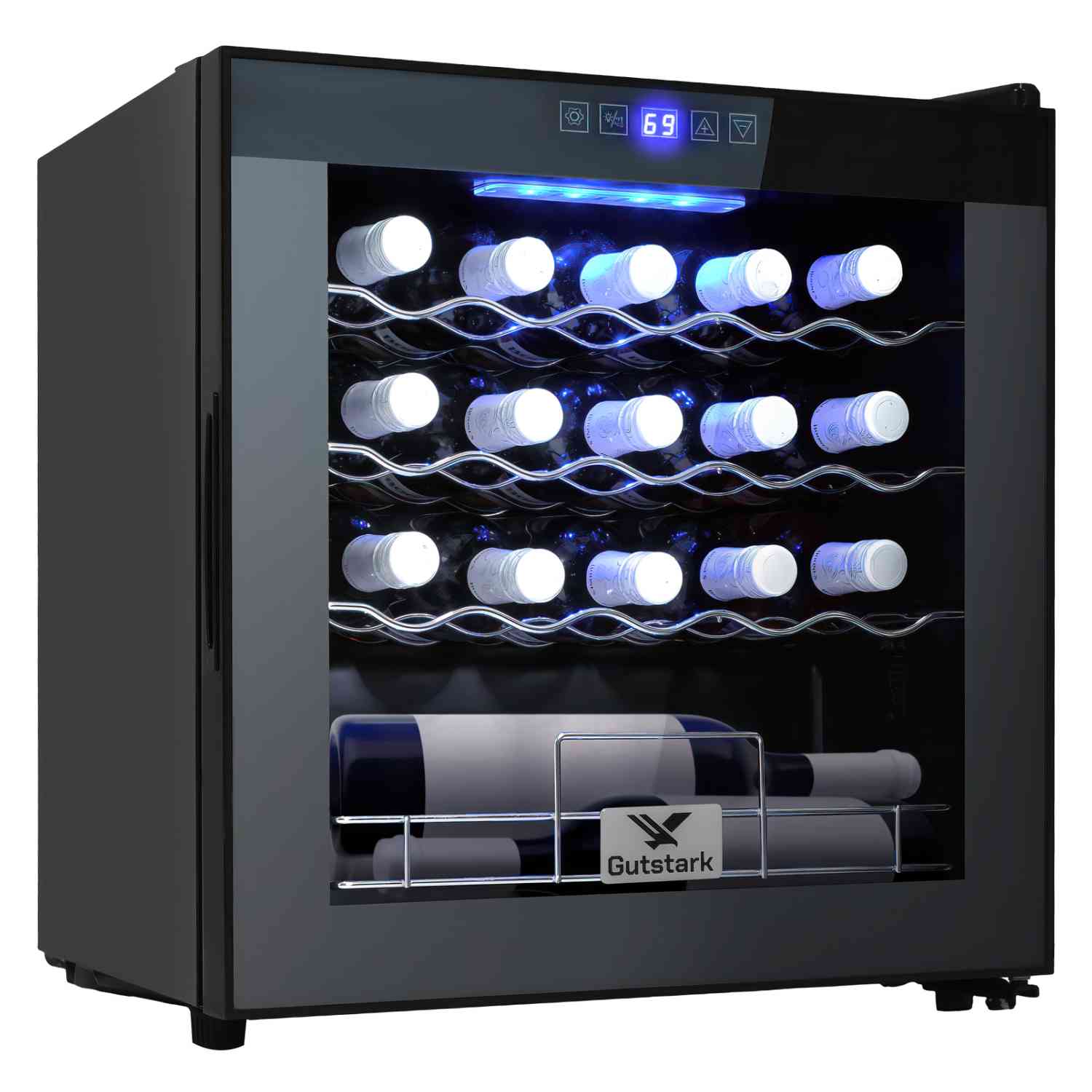 Foto 2 pulgar | Cava Vinos Enfriador 19 Botellas Moderno Pantalla 60 Lts Plateado