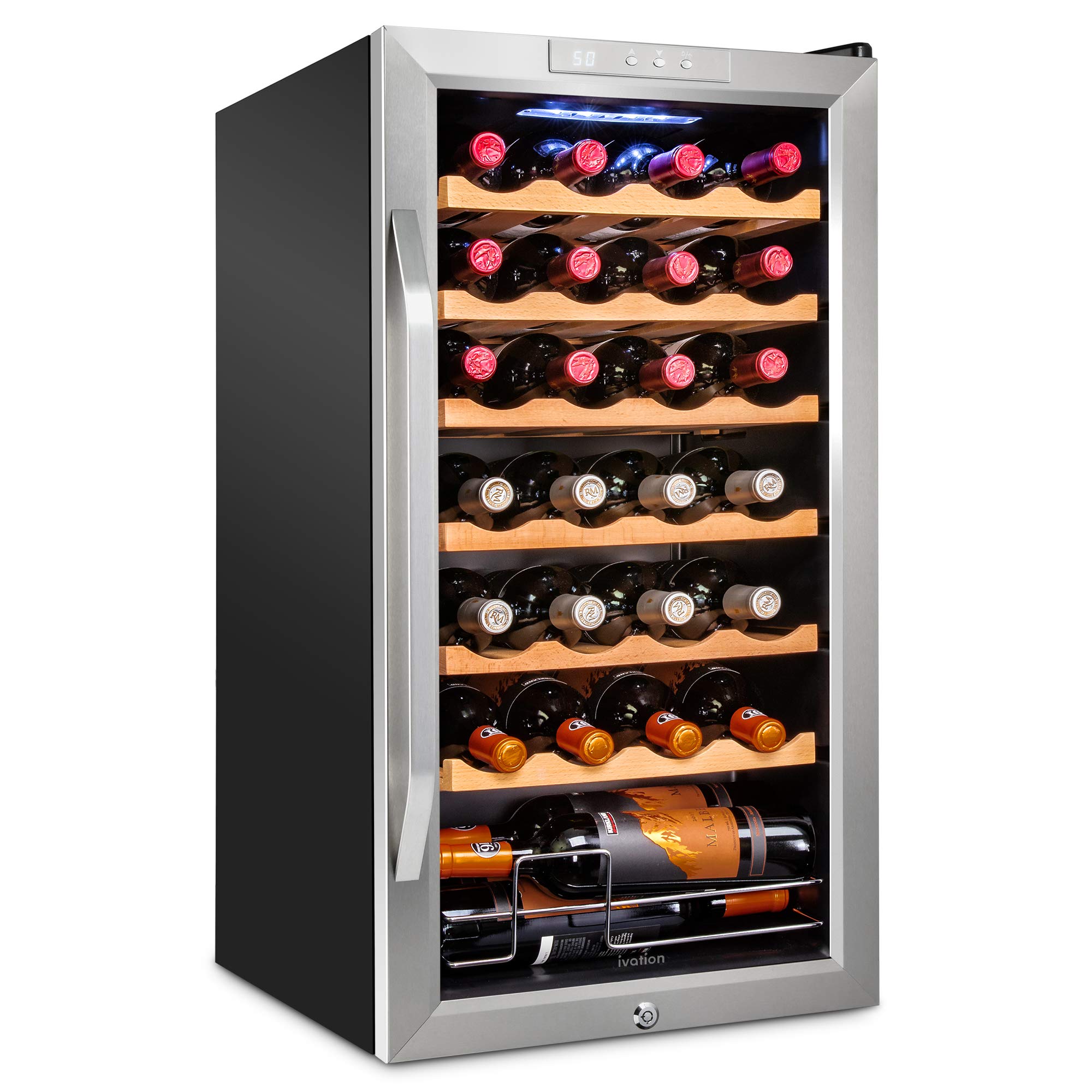 Foto 2 pulgar | Refrigerador De Vino Ivation Para 28 Botellas Con Cierre De 41 °c A 64 °c - Venta Internacional.