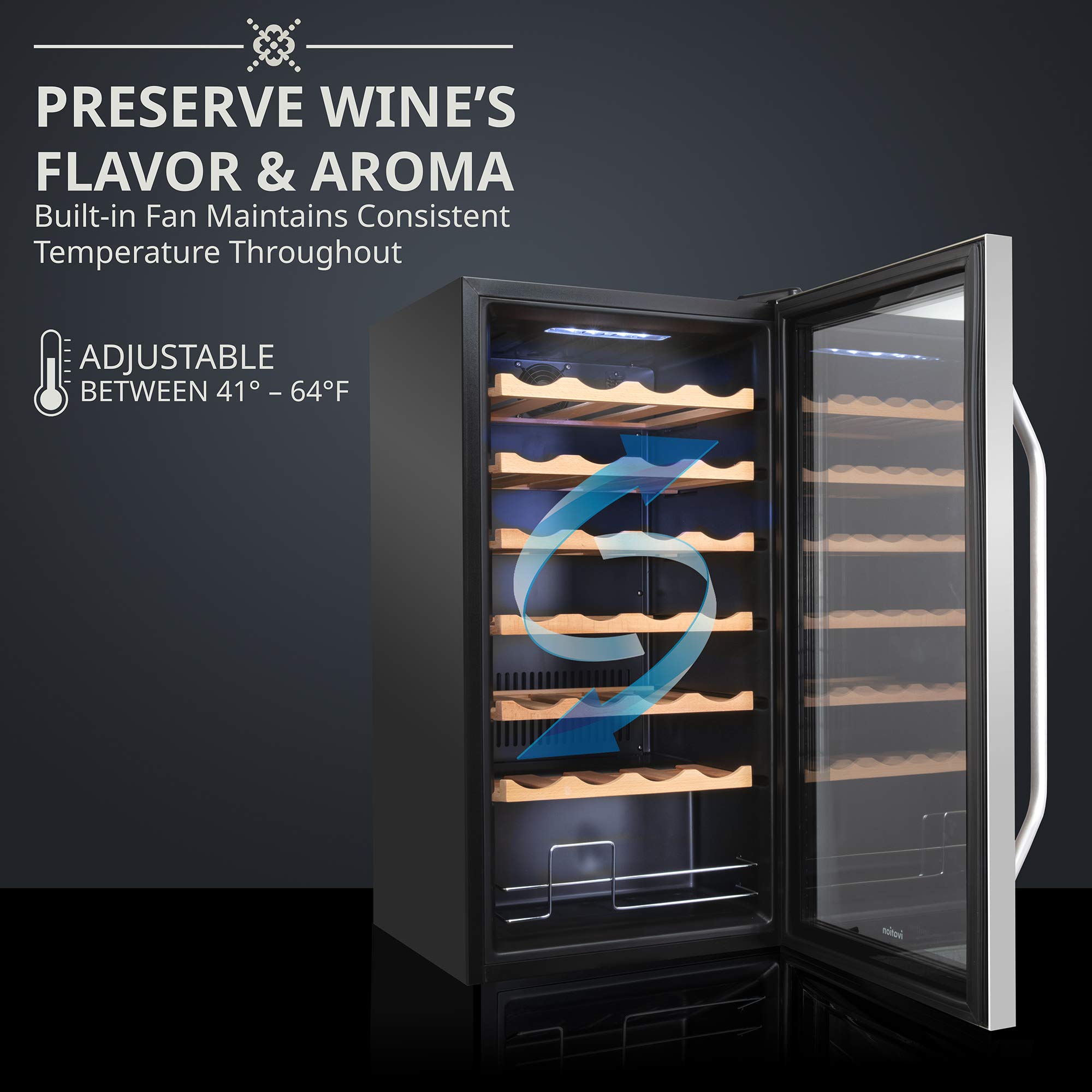 Foto 4 pulgar | Refrigerador De Vino Ivation Para 28 Botellas Con Cierre De 41 °c A 64 °c - Venta Internacional.