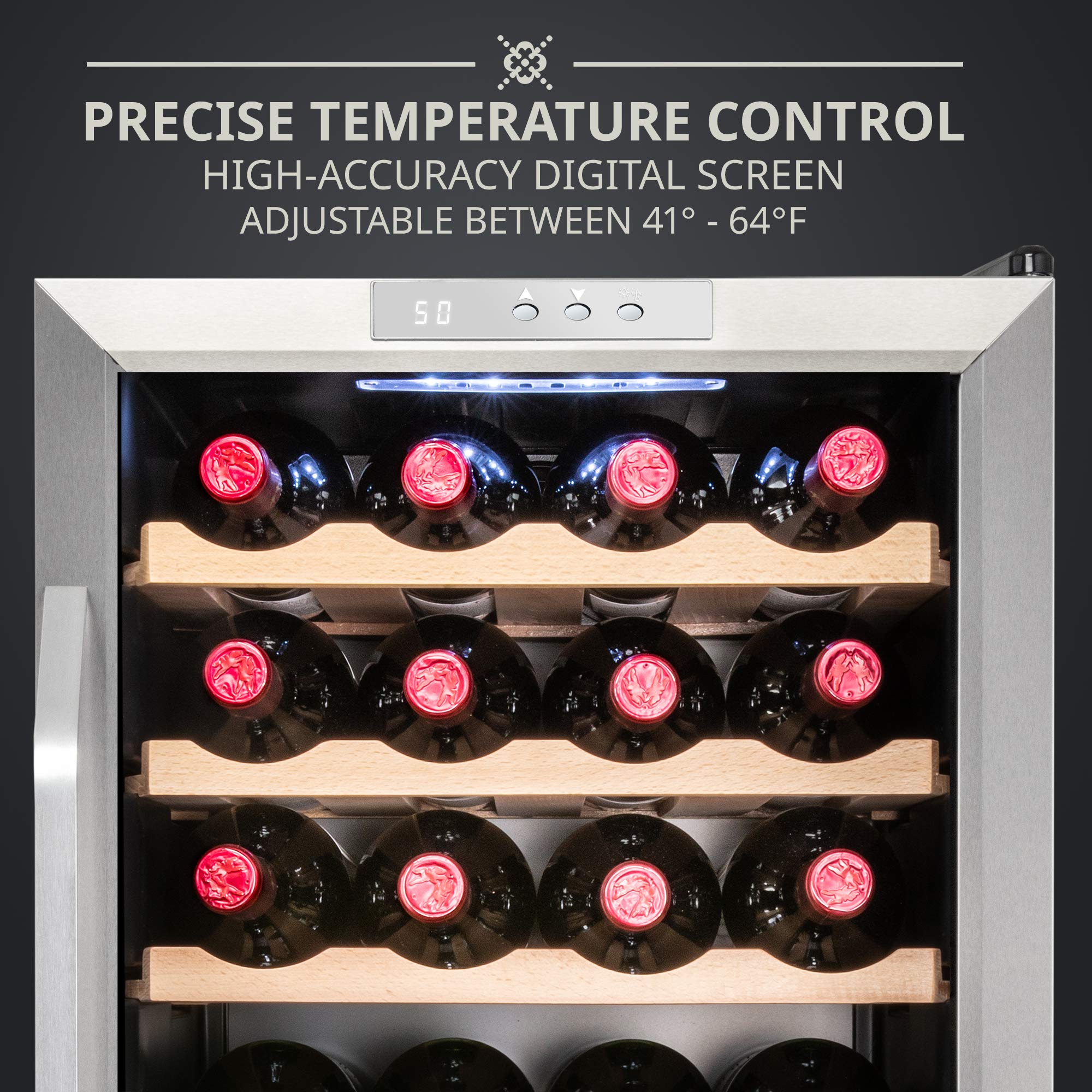 Foto 6 pulgar | Refrigerador De Vino Ivation Para 28 Botellas Con Cierre De 41 °c A 64 °c - Venta Internacional.