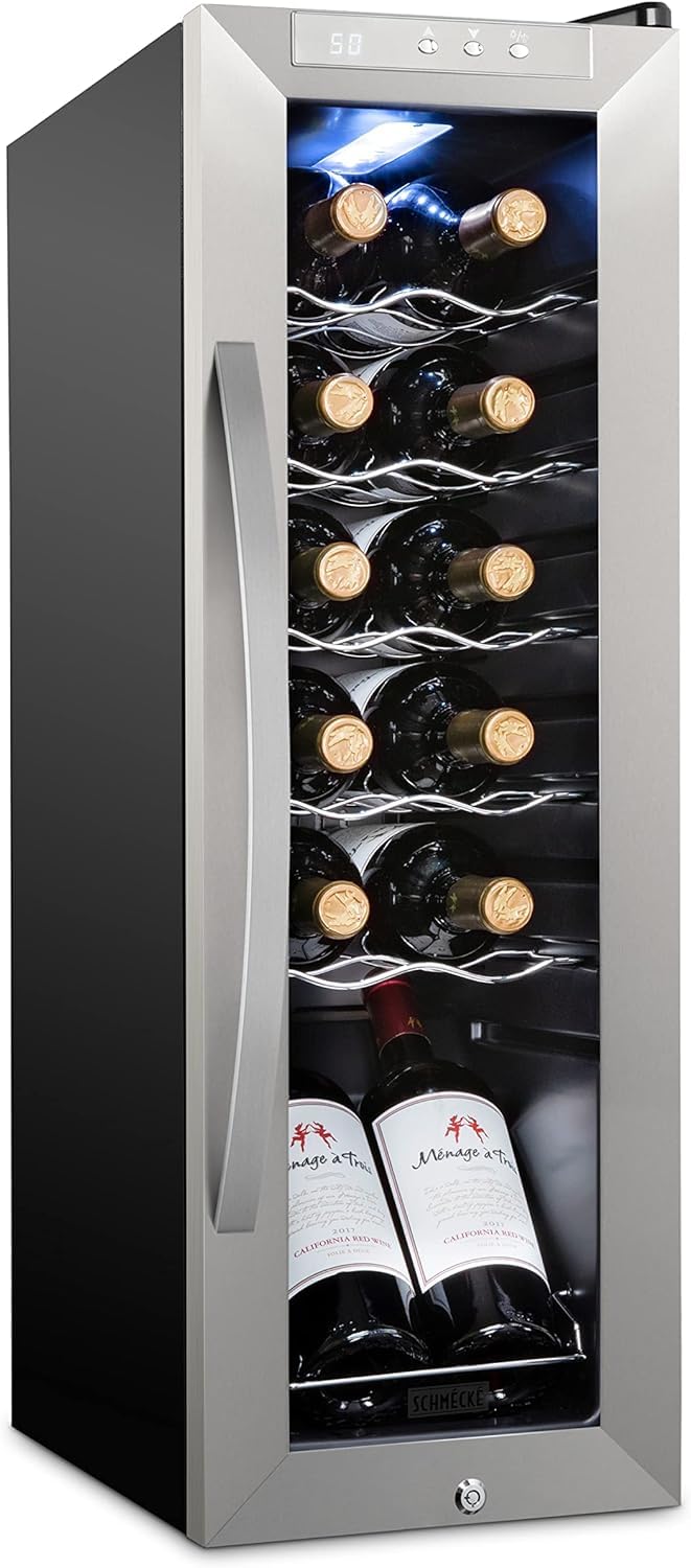 Foto 2 pulgar | Refrigerador De Vino Schmécké Para 12 Botellas Con Cierre - Venta Internacional.